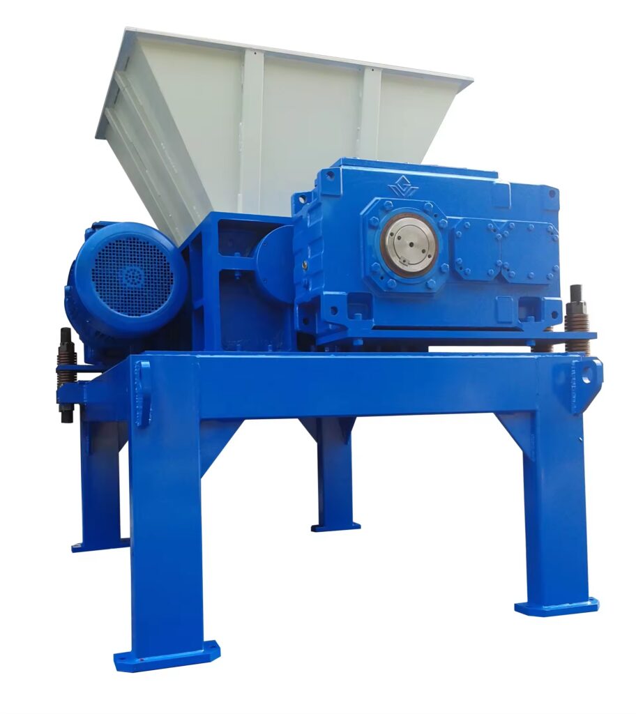 Industrial solid waste shredder available with complete system