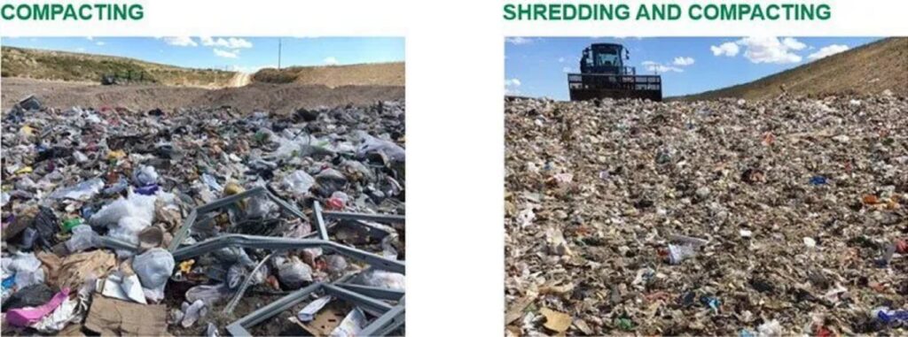 Landfill Recycling & Disposal Shredder shredded