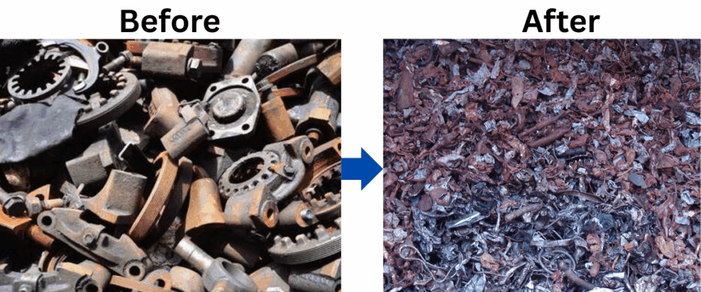 shredder industrial metal scrap shredded matrials