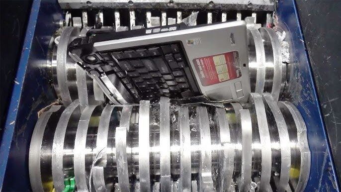 shredding laptop