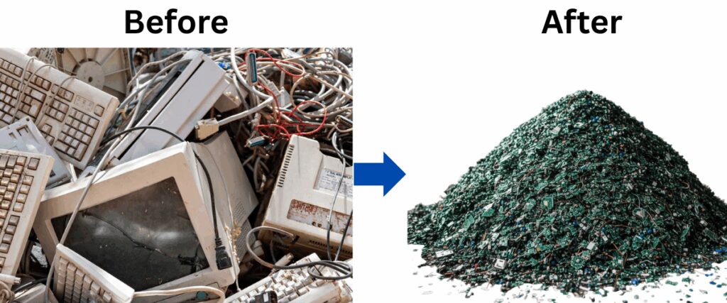 computer shredded matrials