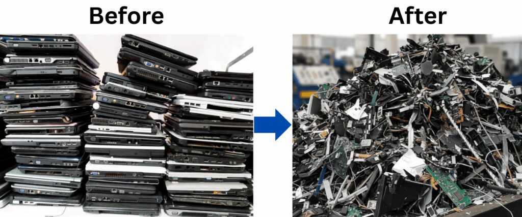 laptop shredder shredder matrial before and after