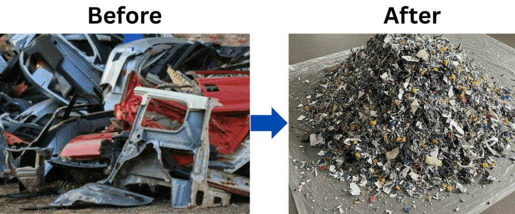 metal shredder for car body