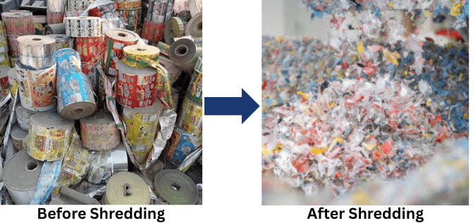 Industrial Shredding Machine For Packaging Waste